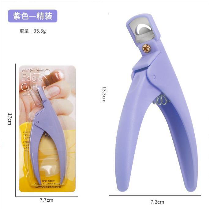 Extensión de tijeras de uñas pieza de uñas falsa en forma de U francés DIY pieza de uñas tijeras mango de plástico fototerapia cortaúñas