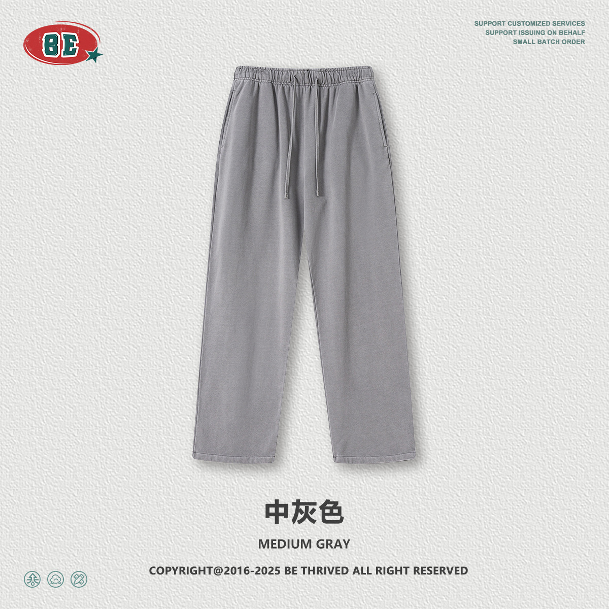 Be Hombres| 2025 otoño retro callejera pesada 480g hacer vieja camiseta azul pantalones casuales de moda masculina