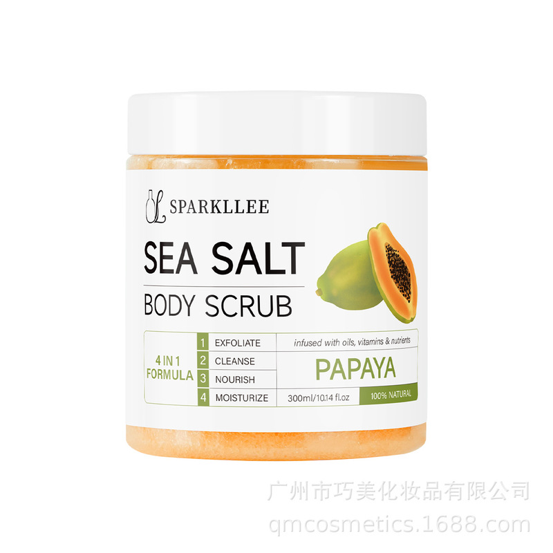 跨境500g海盐身体磨砂膏果香沐浴盐去角质深层清洁柔嫩肌肤磨砂膏|undefined