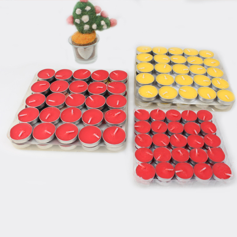 Fábrica al por mayor lámpara de mantequilla cera de té planta de cera de soja quema 1-4 horas templo bendición redonda cera de té