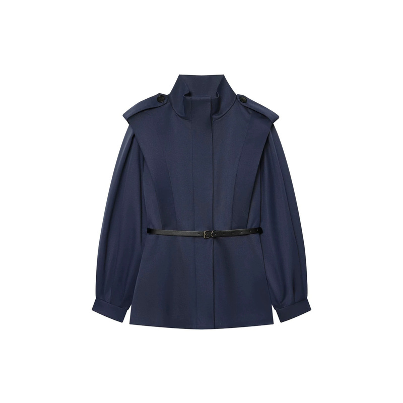 2026ZA Autumn New Women's Fashion European and American Cross-Border Casual Slim-Fit Belted Trench Coat with a Fitted Waist and Stand Collar 2026ZA Autumn New Women's Fashion European and American Cross-Border Casual Slim-Fit Belted Trench Coat with a Fitted Waist and Stand Collar