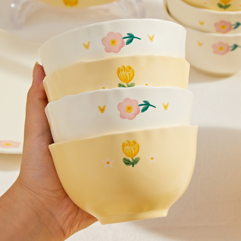 下絵付陶磁器食器 2025 新しいシンプルな高品質のボウルと箸、ライスボウルとディッシュセット、ライスボウル、ヌードルボウル、スープボウル|undefined
