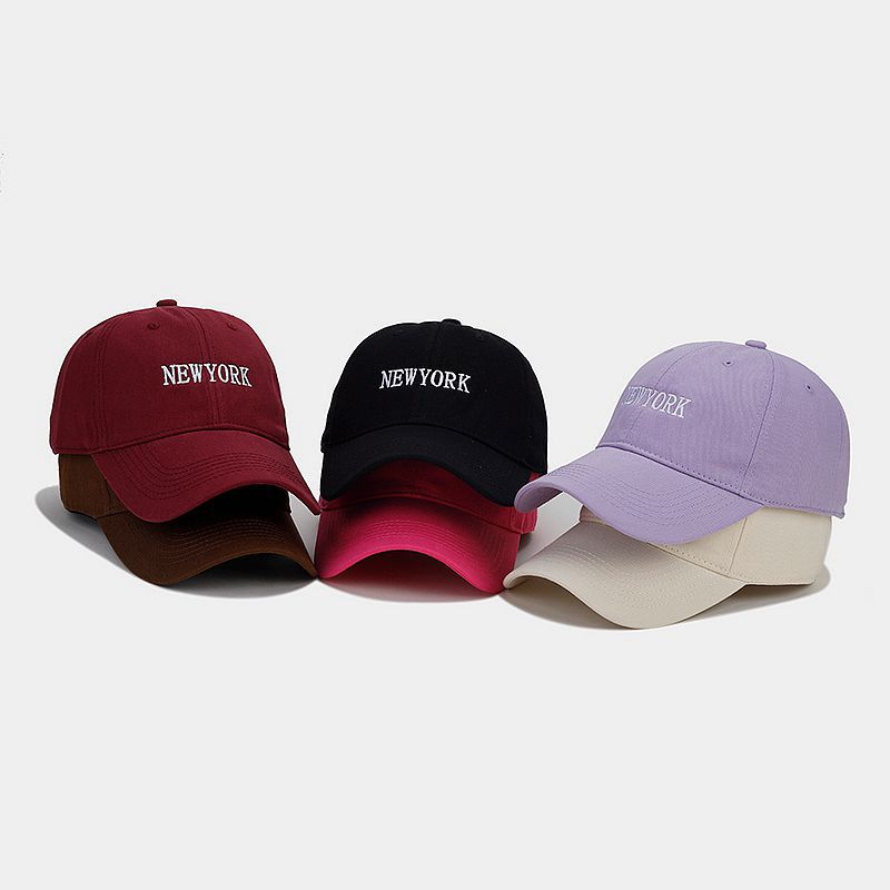 Estilo coreano nuevo NEWYORK bordado suave superior cara de aspecto pequeño casquillo de pico de los hombres y las mujeres de otoño al aire libre sol-prueba gorra de béisbol de moda