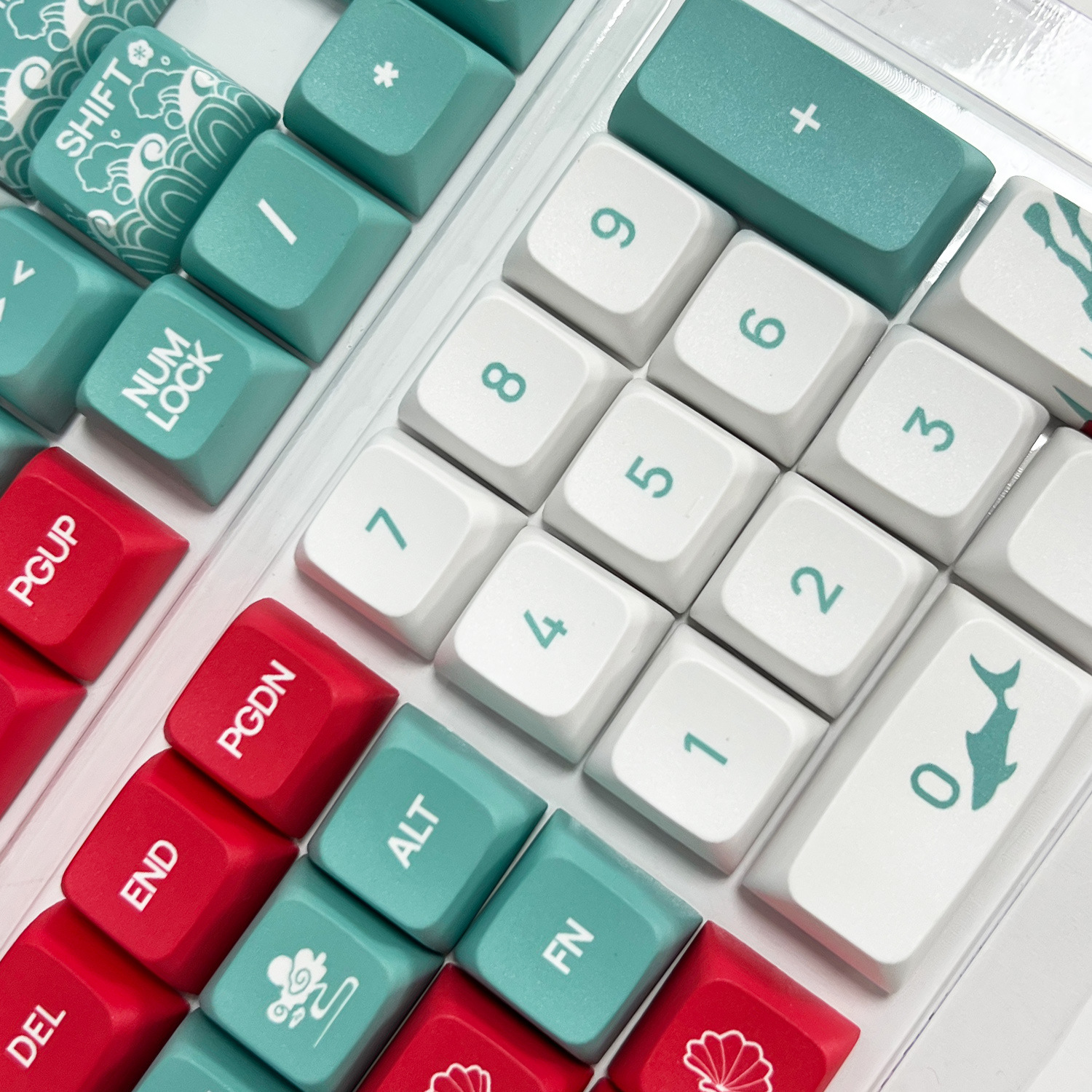 [Tema de Coral Sea] sublimación de cinco lados PBT keycap XDA altura 129 clave completa Teclado mecánico keycap