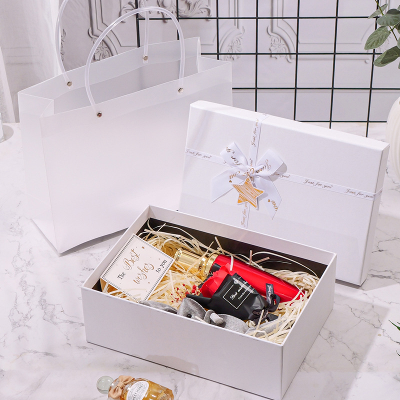 Caja de regalo de cubierta blanca simple, caja de regalo de cumpleaños creativa, caja de regalo sorpresa para hombres y mujeres image 4