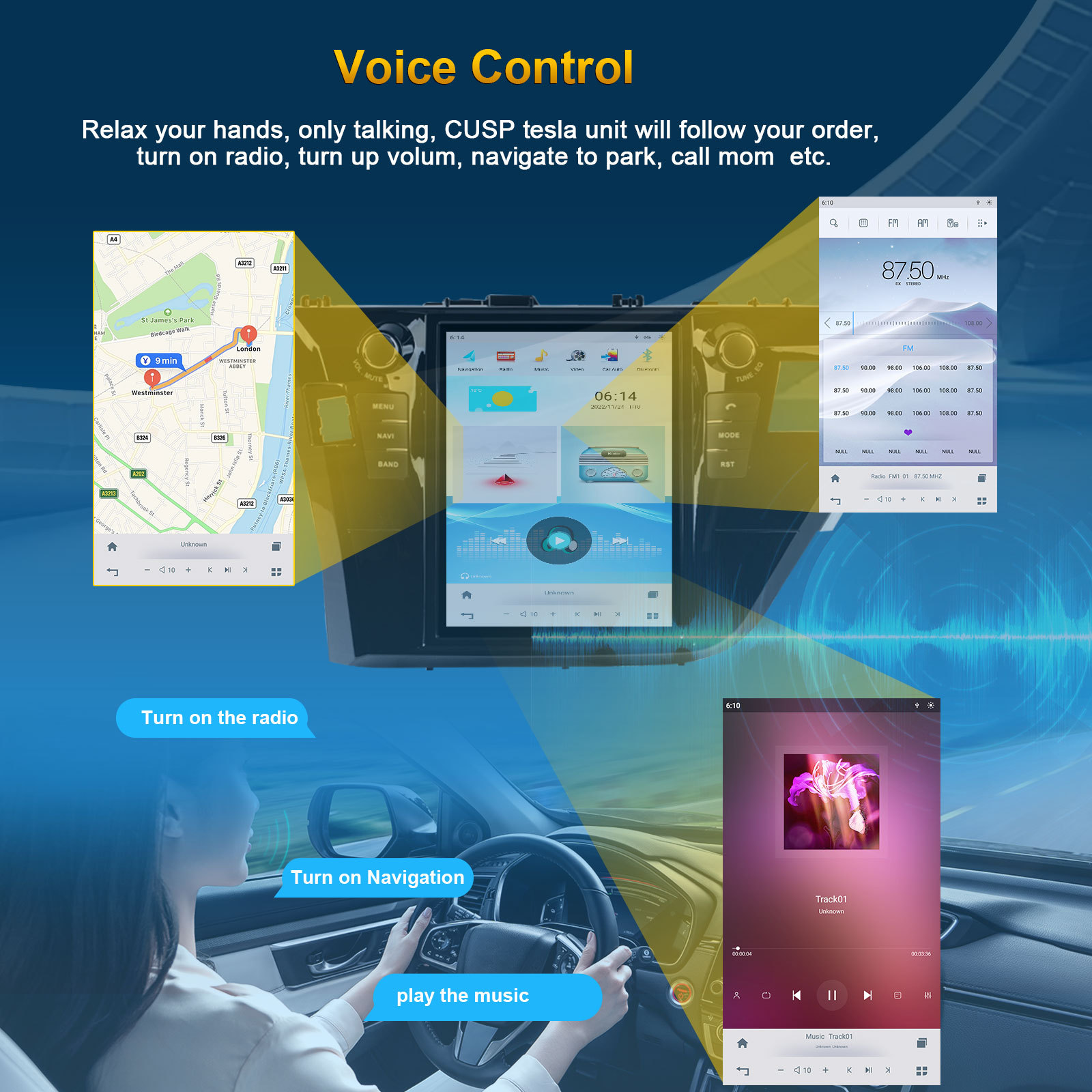 Vertical Screen 10.4 inch Car Smart Navigation Android for Toyota Corolla 2013-