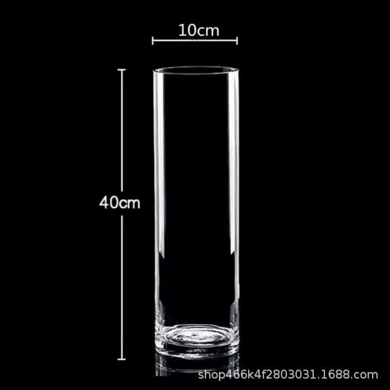 Gran vasos de flores largos grandes gruesas claras rectas flores de bambú rica botella de vidrio de agua de cultivo de agua de bambú imitación