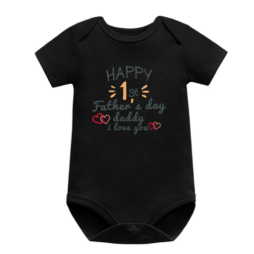 Baby onesies short sleeve pull-on pants triangle shirt Father's Day summer clothes infant children's clothing wholesale from manufacturer