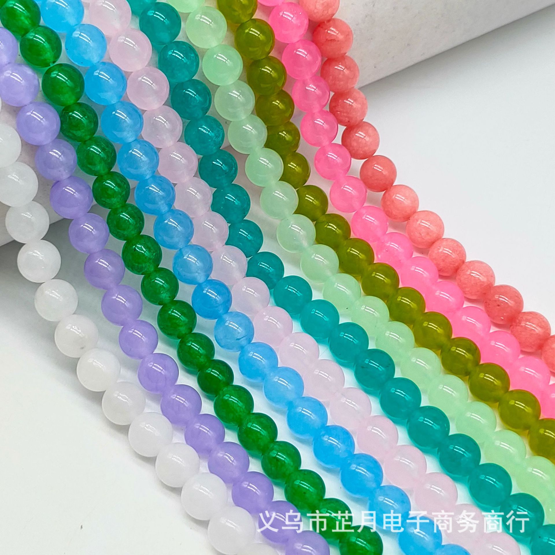 Live-stream Exclusive White Jade GEMS Colored Macaron String Beads DIY Jewelry Clothing Accessories Wholesale