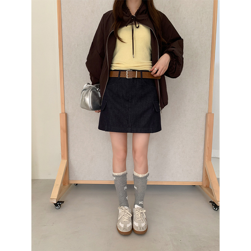 ICC 韩式美学 秋季休闲风工装短裙廓形A字显瘦百搭半身裙新款0816|undefined