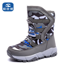 哈比熊儿童雪地靴俄罗斯男童冬新款轻便靴防滑棉靴跨境外贸女童鞋