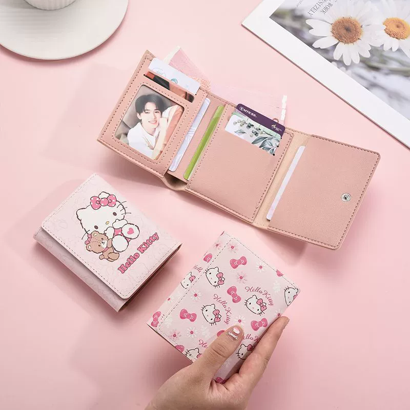 Hello Kitty, мультяшный короткий ручной тонкий кошелек
