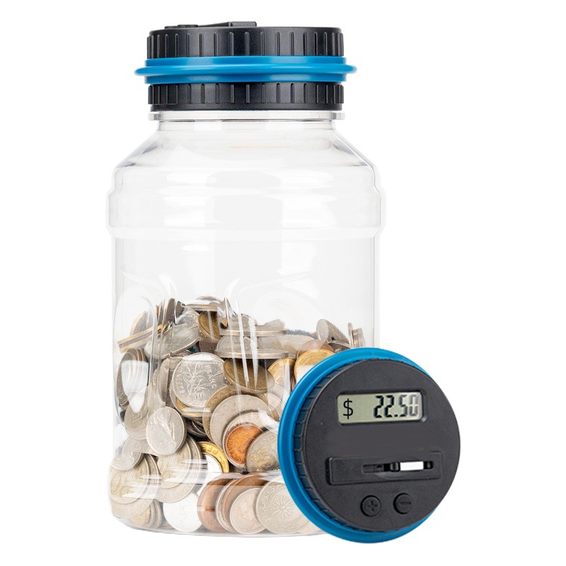 Cuenta electrónica grande cambio de monedas hucha ahorro cubo inteligente creativo hucha llena de juguetes para niños