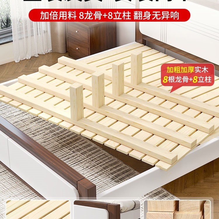 实木床家用主卧1.8双人床北欧1.5米新款出租房用1.2m储物单人床架|undefined