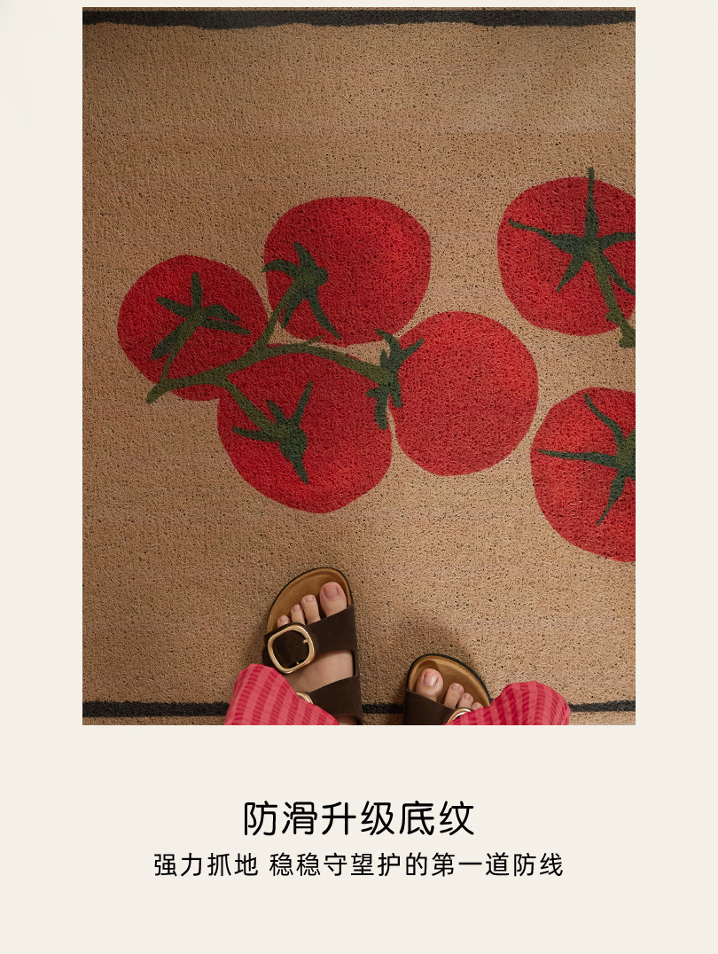 Entrance door mat with a light luxury and high-end feel, vintage style, dirt-resistant, non-slip, washable PVC loop mat for the foyer entrance