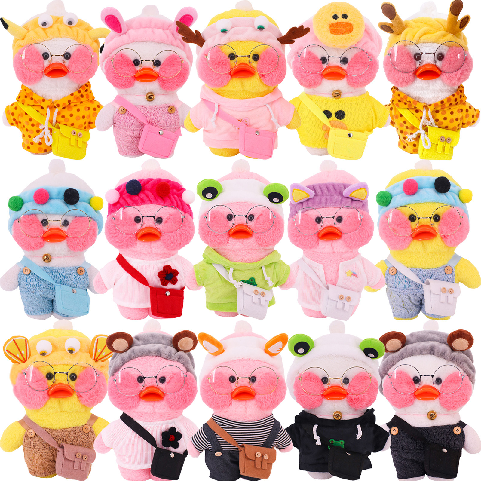 Nueva 30cm pequeño pato amarillo felpa juguete Ropa Accesorios lindo peluche muñeca animal muñeca juguete de los niños