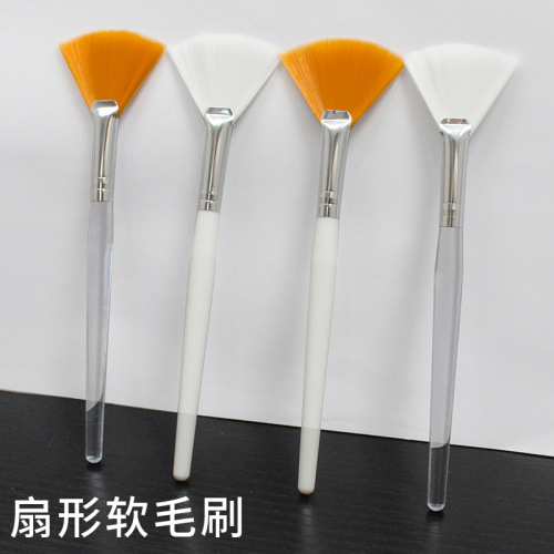Fan-shaped brush single bag beauty fruit acid essence makeup brush beauty tool modification mask brush plastic long pole