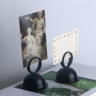 Casual Metal Desktop Number Plate Card Holder Message Note Holder Business Card Sitting Display Stand Multi-Functional Number Table Card