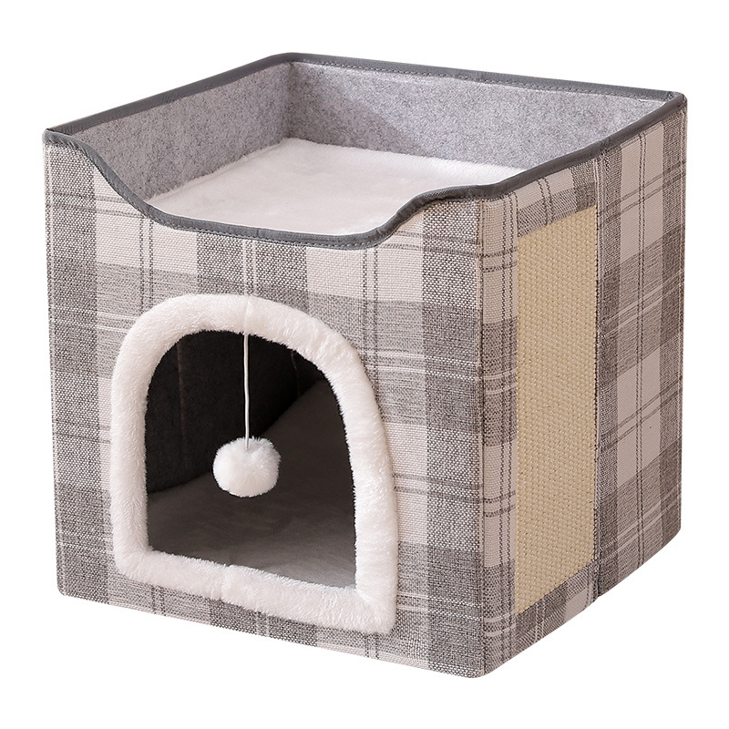 Colada para gatos transfronteriza, almacenamiento plegable, casa para gatos, villa, cuatro estaciones, uso general, tabla de agarre para gatos, guarida para gatos, suministros para mascotas