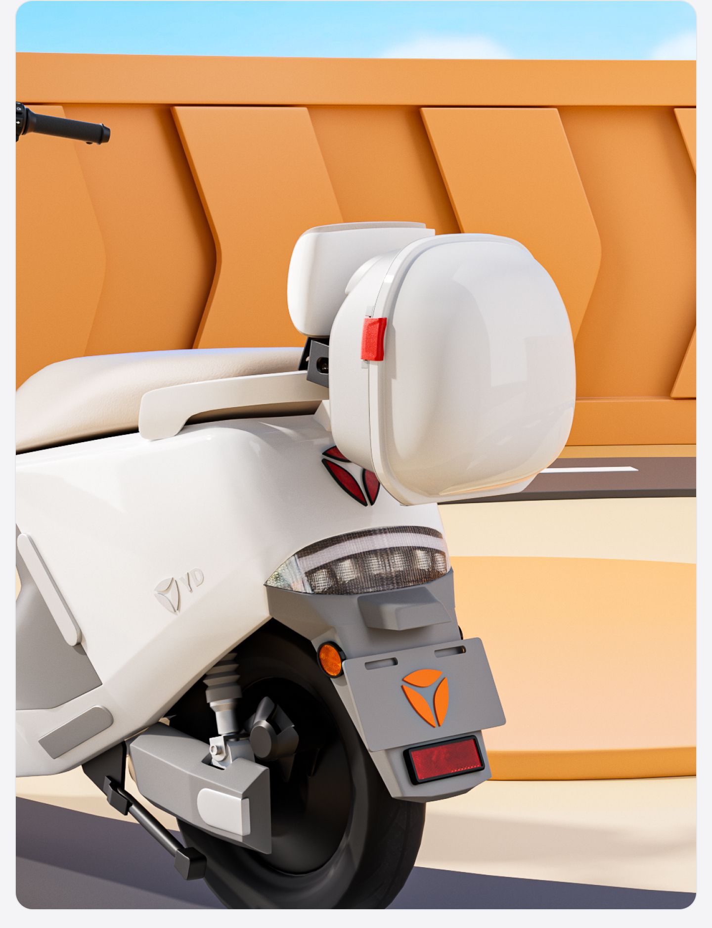 New model electric vehicle trunk, universal electric scooter rear backrest tail box, UFO-shaped storage, thickened electric scooter trunk