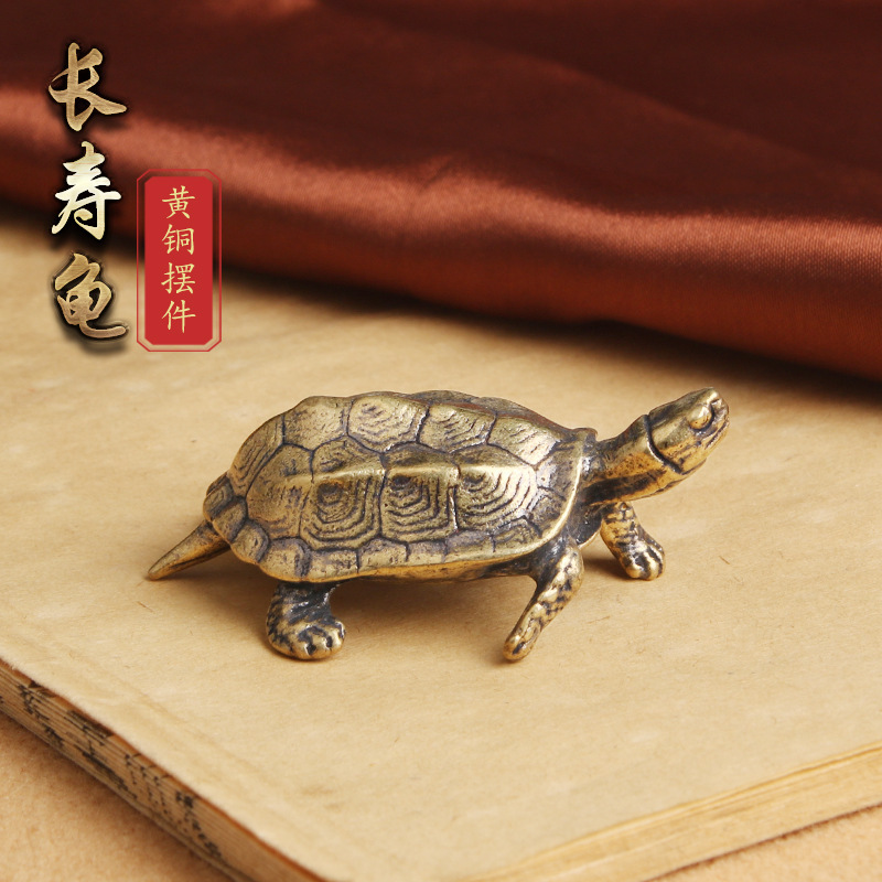 Brass old Longevity Turtle desktop ornaments home feng shui ornaments hand piece text play tea pet old bronze wholesale Brass old Longevity Turtle desktop ornaments home feng shui ornaments hand piece text play tea pet old bronze wholesale