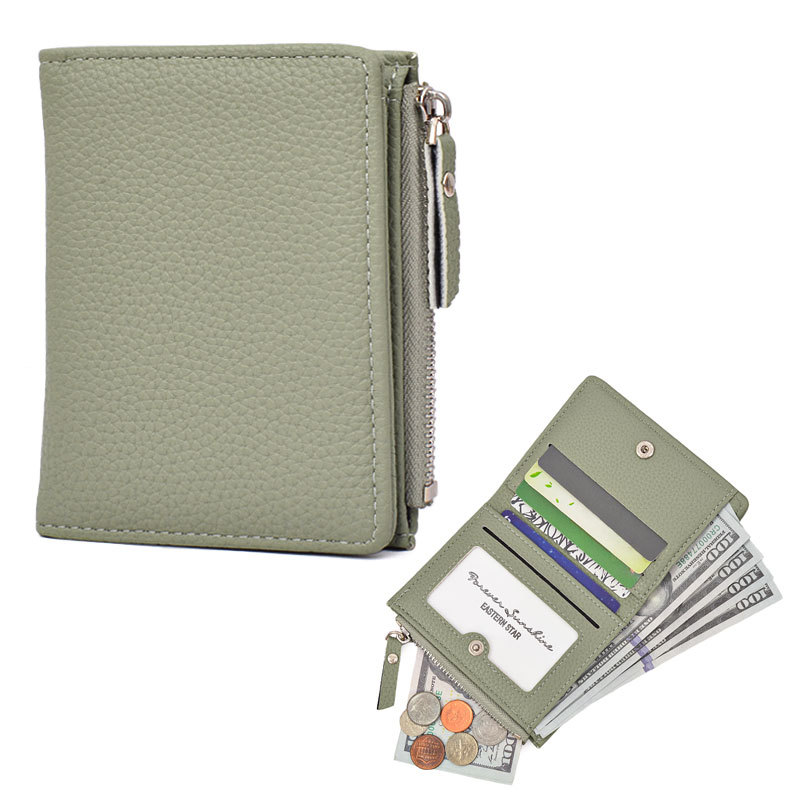 Cartera ultrafina para mujer de gran capacidad, monedero con cremallera estilo japonés