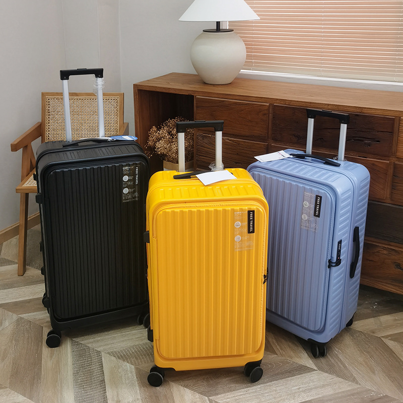 Cross-border large capacity travel suitcase, ultralight with universal wheels, side opening, wear-resistant trolley case, scratch-resistant frosted thickened 26