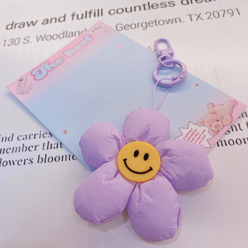 HD843A025 tela de otoño púrpura relleno de algodón muñeca llavero colgante bolso colgante de teléfono móvil