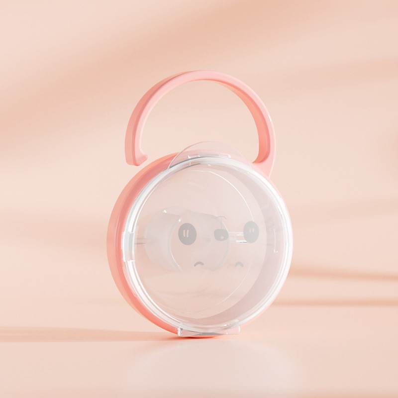 Panda patrón PP plástico chupete caja portátil con chupete caja mordida caja de juguete pezón caja de almacenamiento