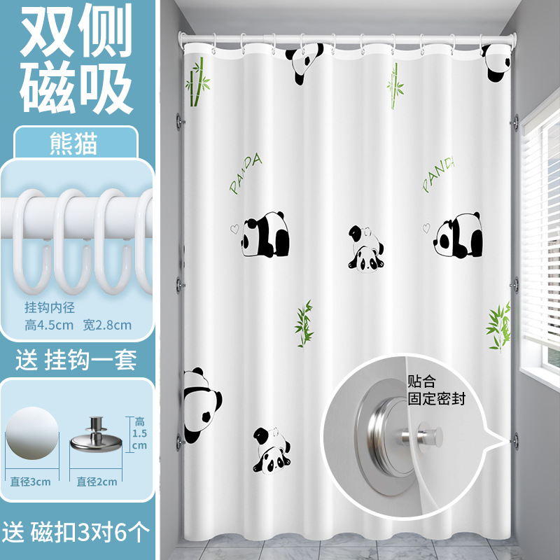 Baño grueso Eva cortina de baño impermeable a prueba de moho barra de cortina de baño conjunto lona impermeable cortina de baño sin perforación