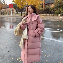 2021新款韓版寬松加厚繭型羽絨棉服女冬季中長款寬松大口袋面包服
