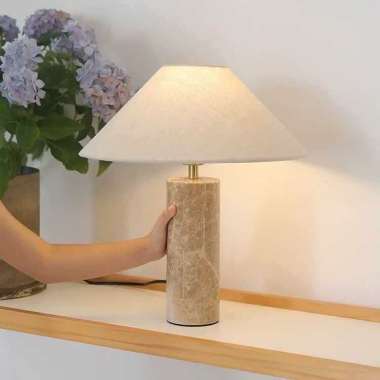 Wabi-Sabi Style Homestay Table Lamp Designer Vintage Marble Villa Living Room Study Bedroom Bedside Decorative Table Lamp