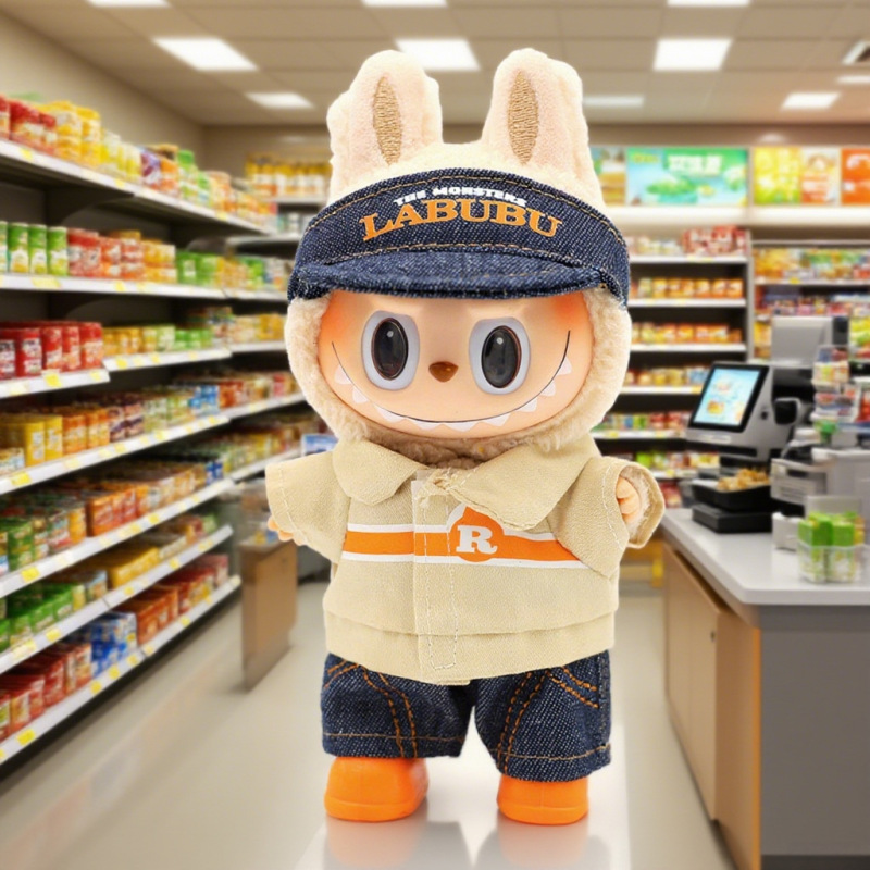 一二三代拉布布玩偶labubu娃衣便利店衣服套装毛绒公仔换装着替装|undefined