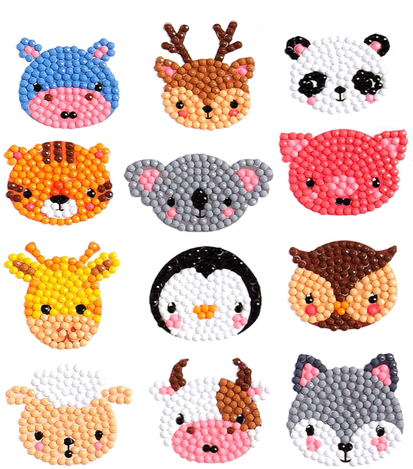 5D детский набор для алмазной мозаики sticker DIY, повседневные животные дизайны, разные размеры (наклейка и стразы)