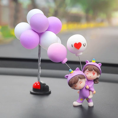 Office Furniture Ornaments, Car ornaments - purple-clothes-back-couple-purple-white-love-ball-mickey-purple-white