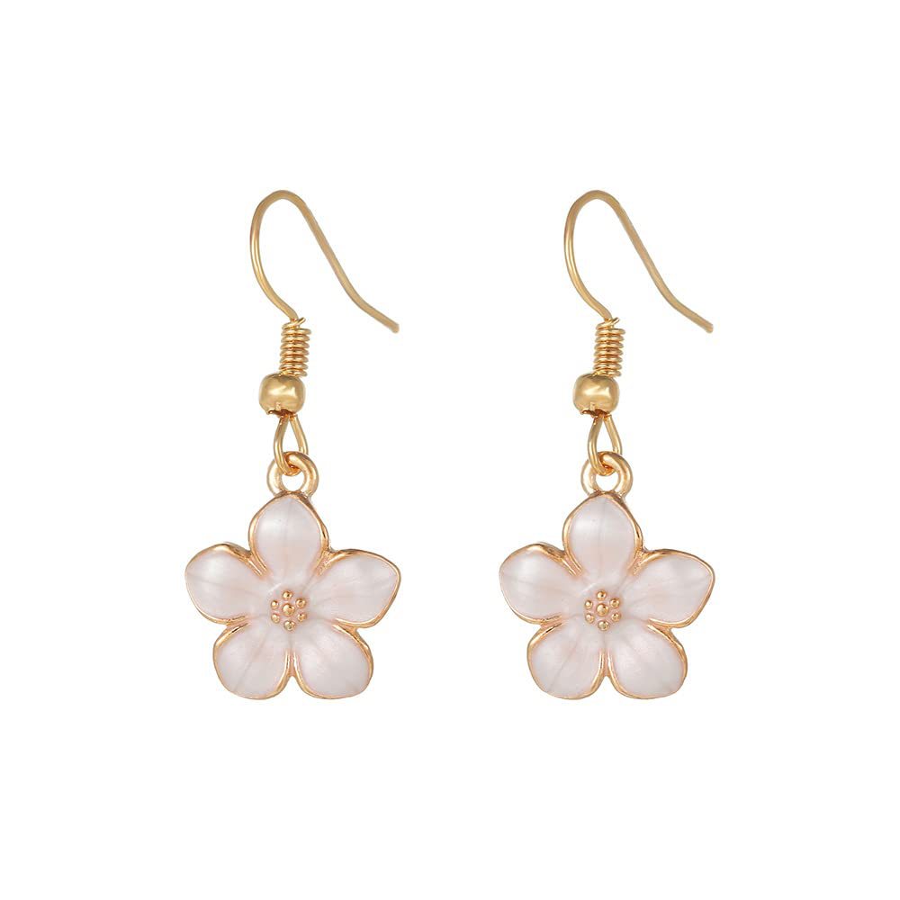 Daisy Pattern 1 Pair Cute Lady Sweet Daisy Plating Copper Drop Earrings