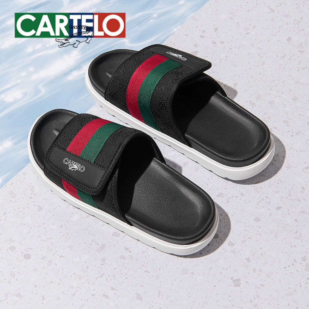 Katile крокодил мужские тапочки для отдыха на свежем воздухе легкий износостойкий и нескользкий плоский каблуке