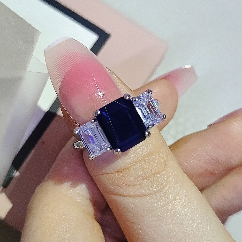 Fashion Geometric Copper Inlay Rhinestones Rings