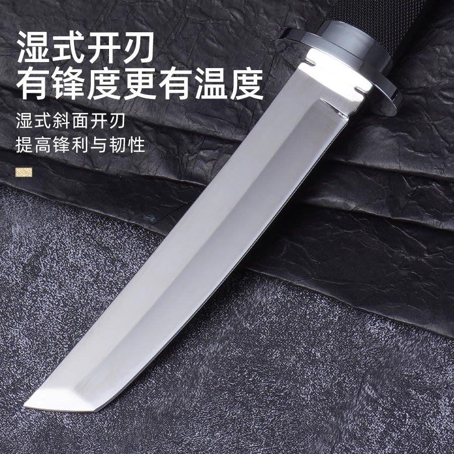 Cuchillo japonés Cuchillo de carne de mano de campamento Cuchillo americano Cuchillo de fruta de cocina portátil portátil multifuncional Cuchillo de una pieza