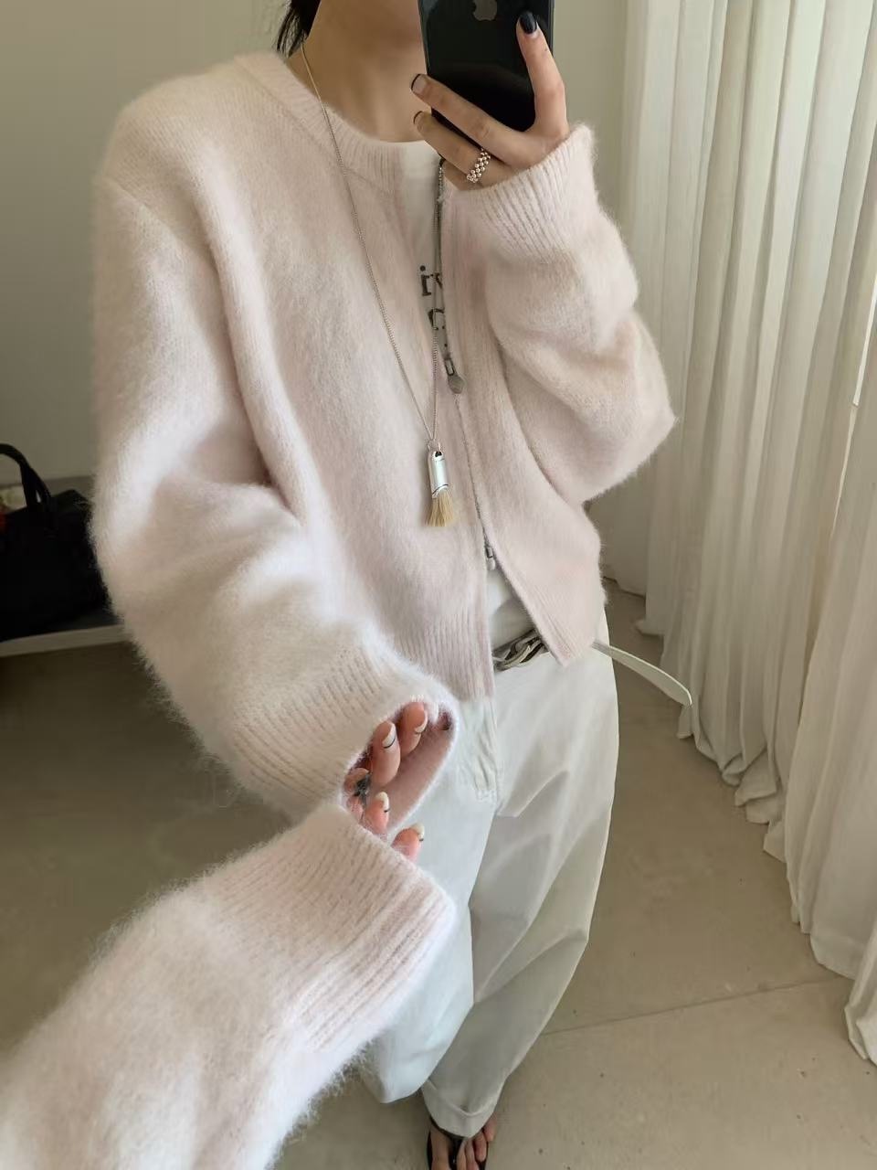 Demi-season cardigan with zipper