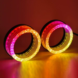 Avtomobil LED Fara Dekorativ Halo Üzük Rəngli 5D Lens Mələk Gözü Dönmə Siqnalı