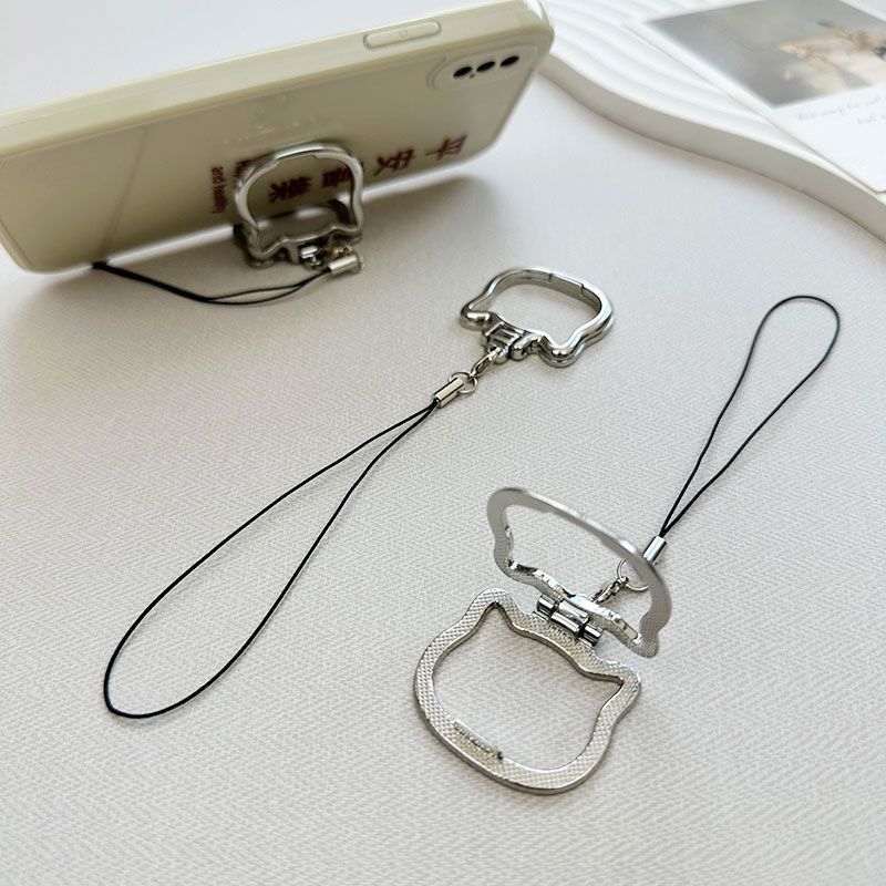 Cordón para Celular con Anillo Soporte, Nylon y Aleación, Anti-caída, Soporte Horizontal, para Escritorio