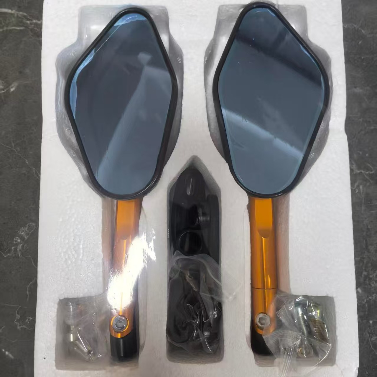 Universal Motorcycle Rearview Mirror Modification, Large-Angle Foldable Personalized Mirror, Side View Mirror, Reversing Assist