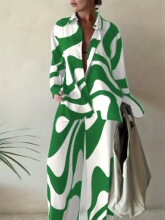 M 15538 Printed Loose Sleeve Jumpsuit ӡ������� �羳ŷ����
