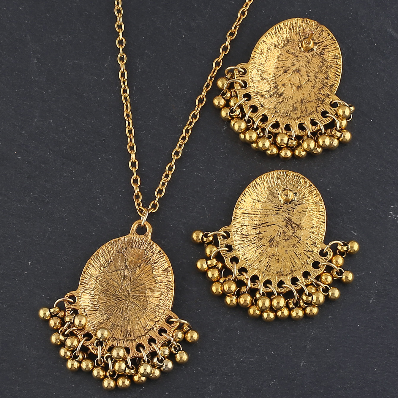40g Weight Earrings, Necklace Classification Retro Oval Alloy Plating Women's Earrings Necklace