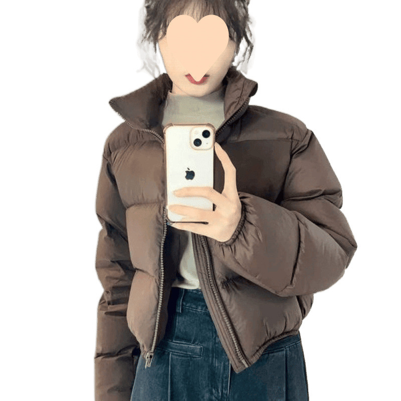 Off-season Europese Kendall Jenner-stijl korte, hooggetailleerde, dikke donsjas voor dames 2025 nieuwe kleine maat_voghion.com