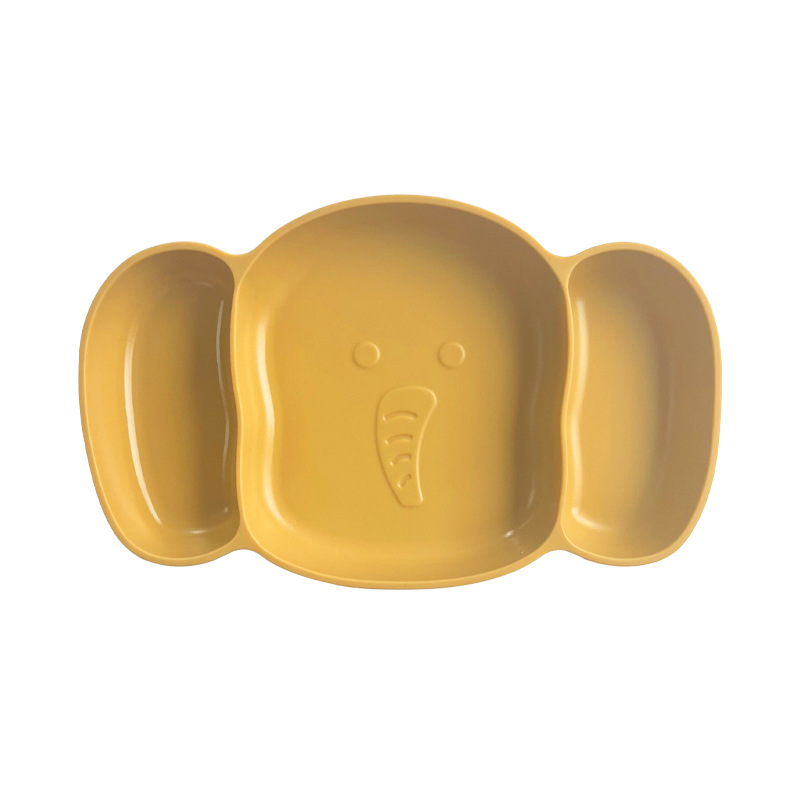 Infant Food Bowl, Silicone Children's Dinner Plate, Cross-Border Integrated Compartmentalized Food, Convenient