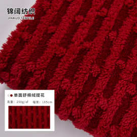 涤纶单面250g舒棉绒秋冬提花加厚单色毯子睡衣厂家直供染色绒布