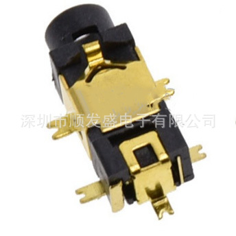 PJ-209母座耳机插座 2.5音频插座 5脚贴片 带柱有头 镀金