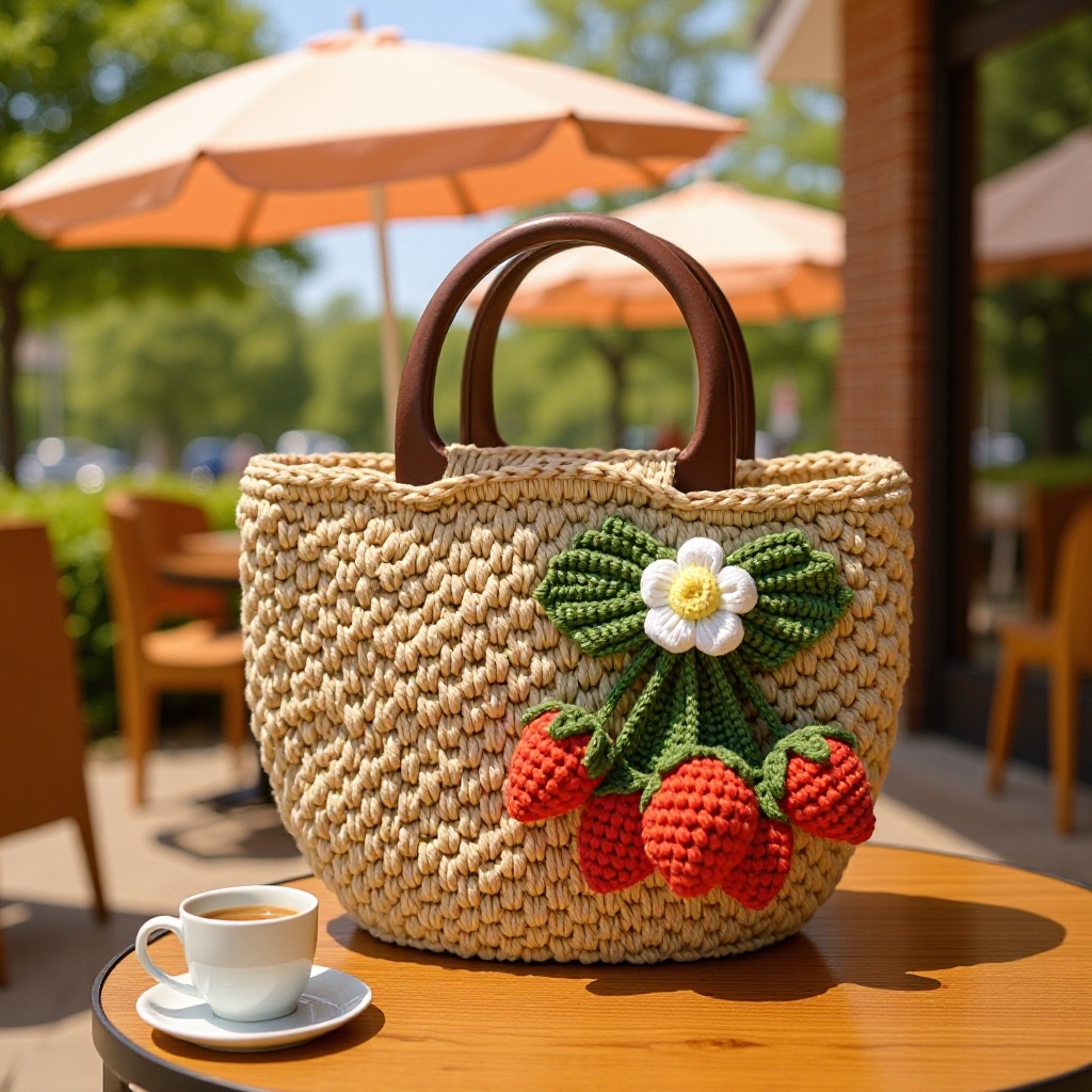 Estilo elegante y digno, ropa de gancho, bolsos de fresa, bolsos de teléfono móvil para la familia y las vacaciones. image 1